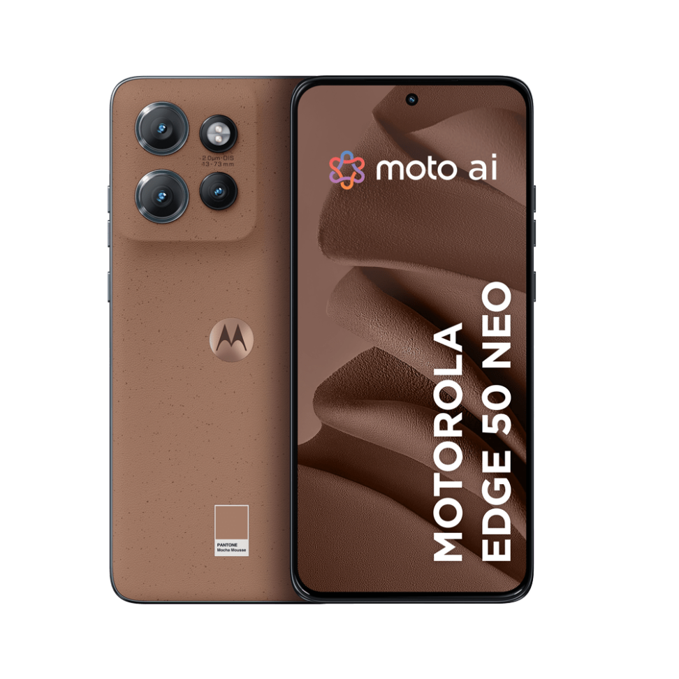 Smartphone Motorola Edge 50 Neo 5G  256GB 16GB (8GB RAM +8GB RAM Boost) 50MP Sony Camera Moto AI Ultrarresistencia militar - Grisaille - Vegan Leather - #1