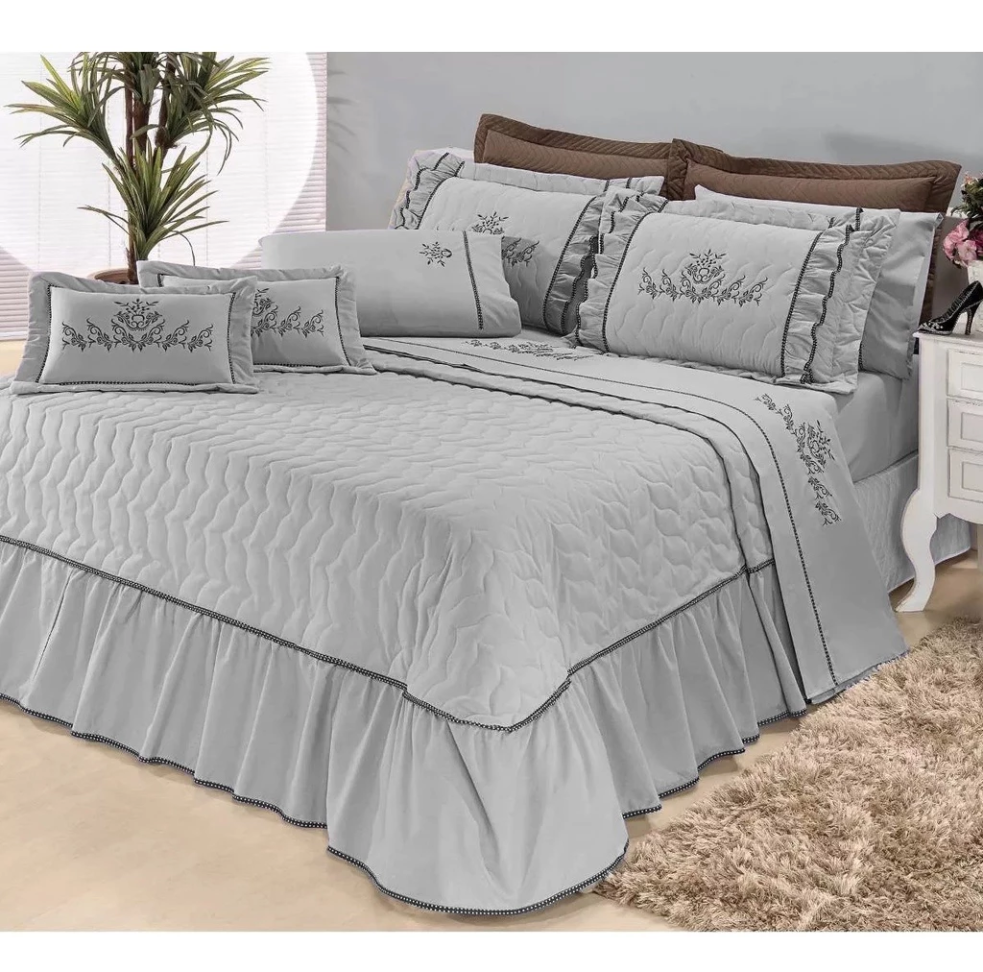 Colcha cobre leito Mosaico casal queen matelado bordado - #4