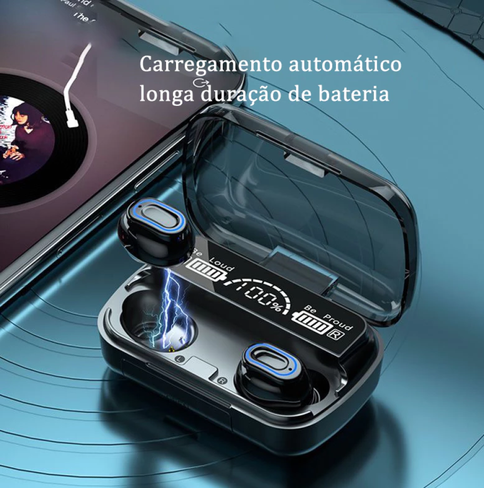 M10 Fone De Ouvido bluetooth 5.1 Com display Led Tws Touch Redução De Ruído À Prova D'água Sem Fio - #1