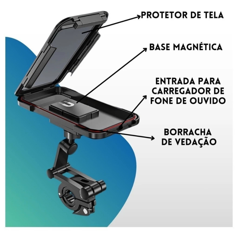 Suporte Case Capa Celular P Bike Moto Prova D'agua Magnetico - #4