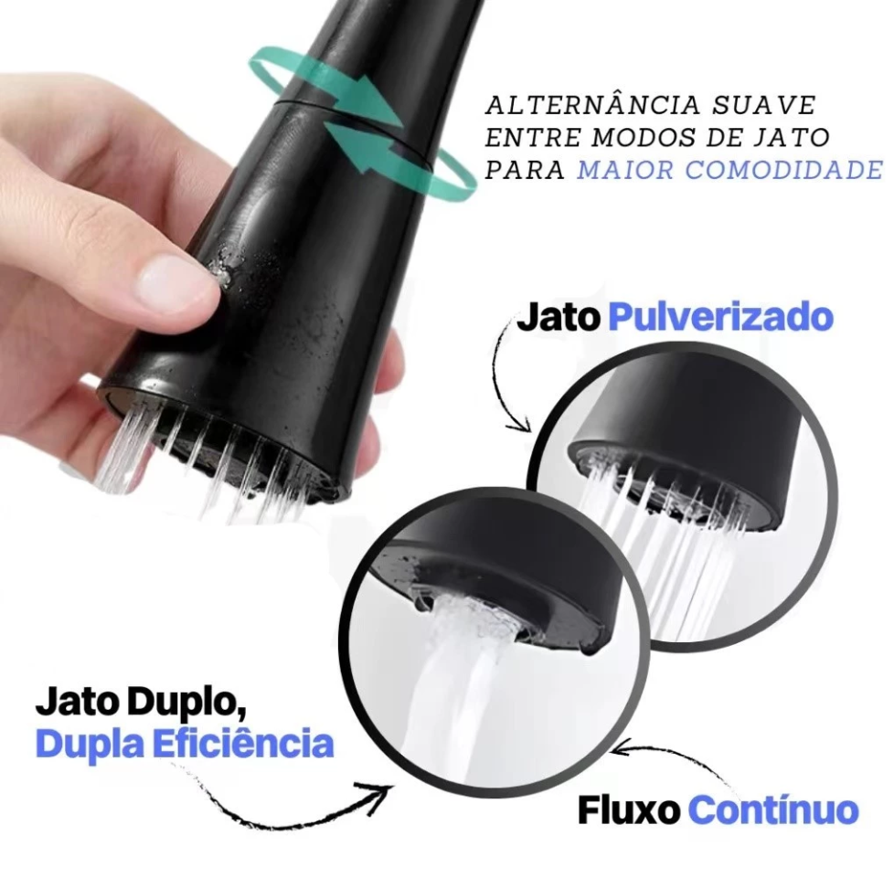 torneira cozinha parede preta flexível Duplo Jato Cone 1/4 de Volta - #5