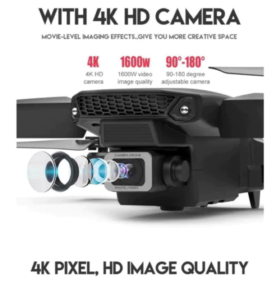 Drone E99 E88 Pro Com duas Câmera E Wifi Com Case Cor Preto - #4