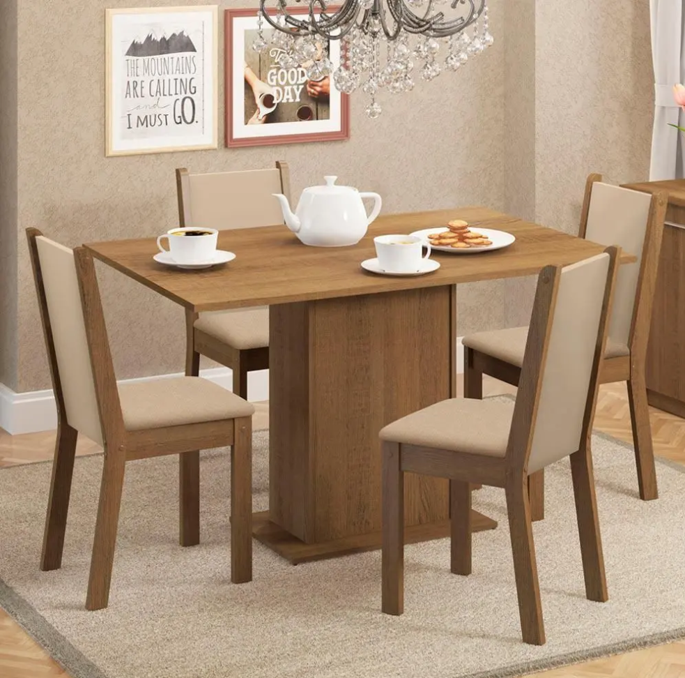 Conjunto Sala de Jantar Madesa Talita Mesa Tampo de Madeira com 4 Cadeiras - #2
