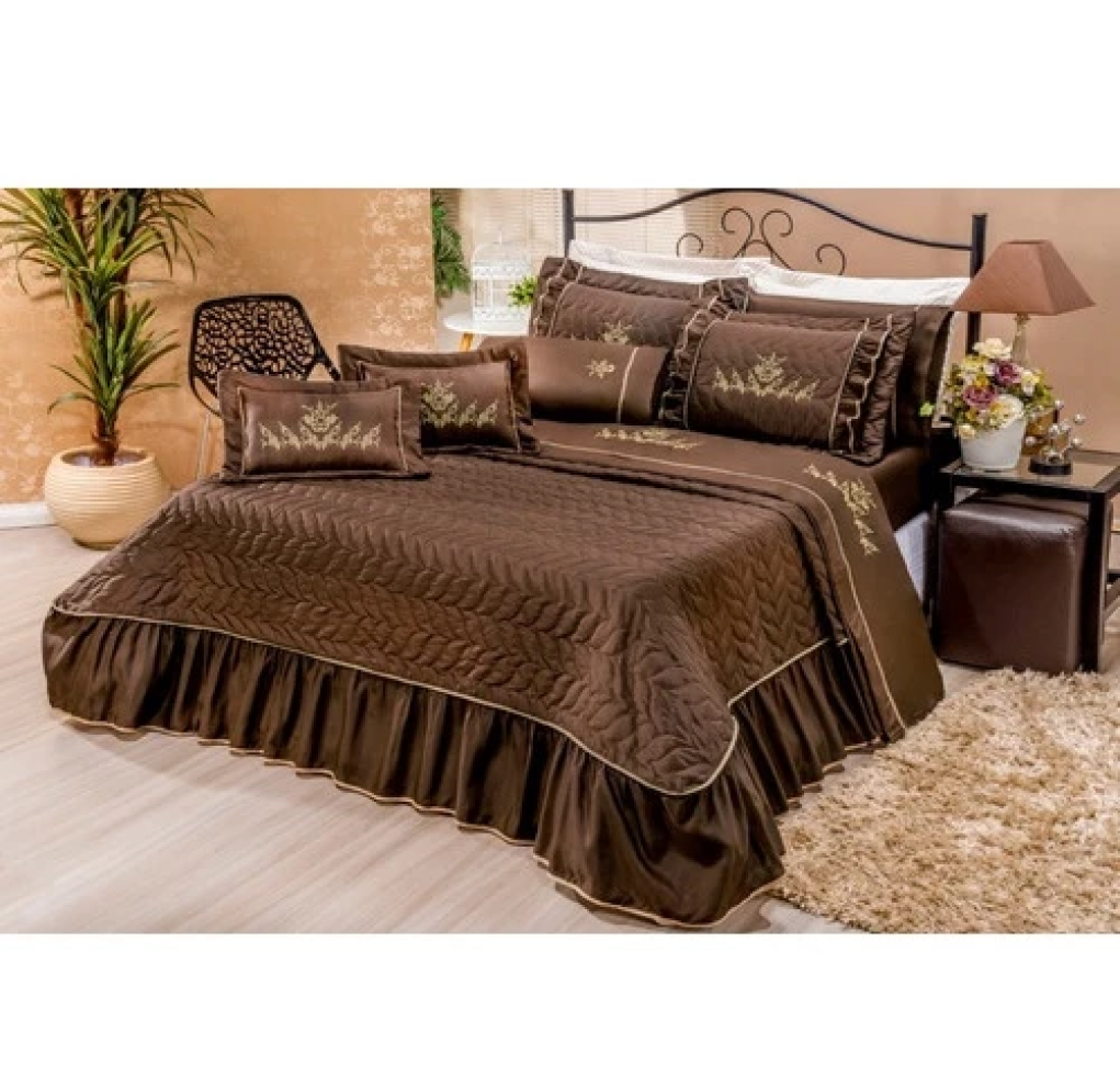 Colcha cobre leito Mosaico casal queen matelado bordado - #3