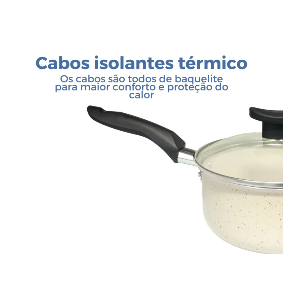 Conjunto Jogo de Panelas Teflon Atenas 10 Pçs Antiaderente Tampa de Vidro - #3