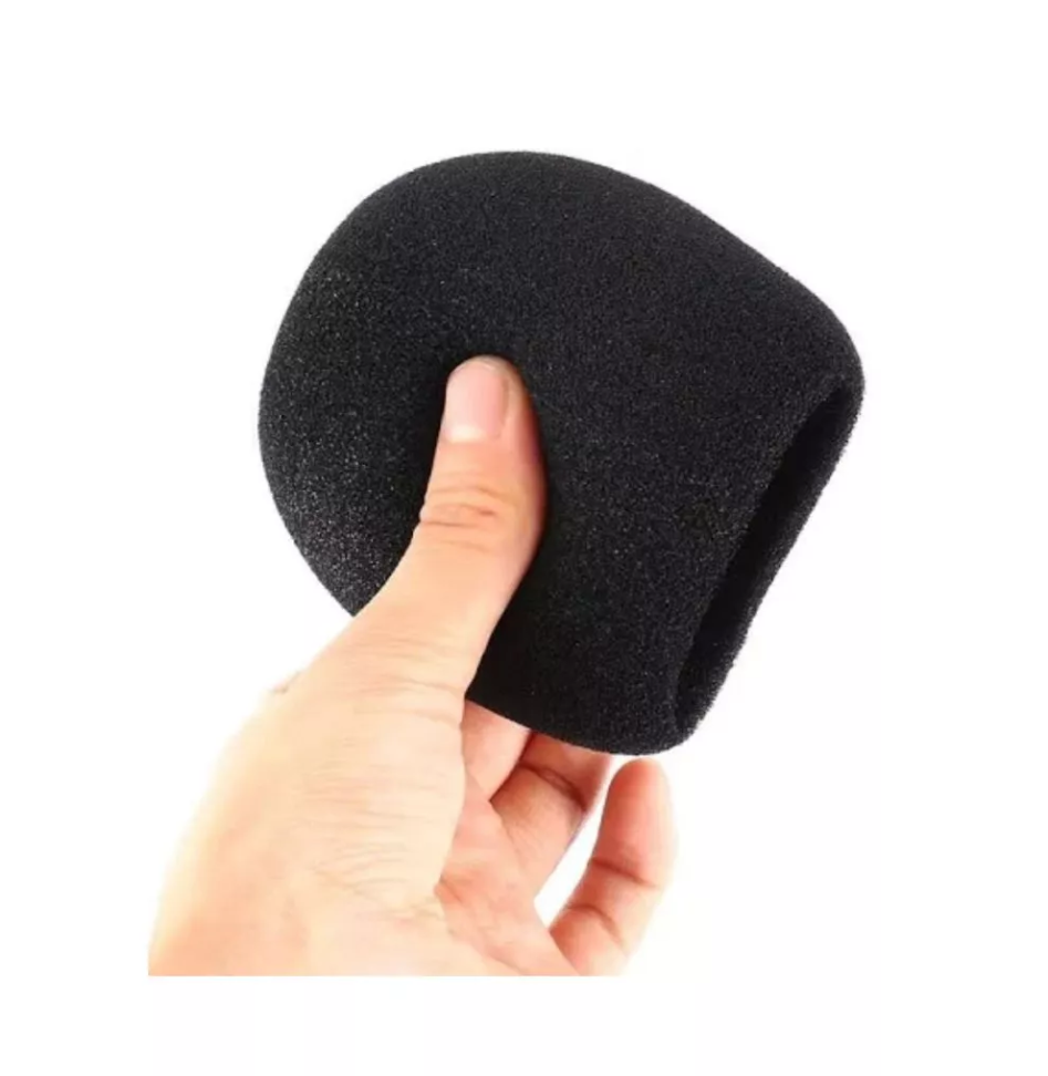 Kit 5 Espumas Protetora Universal Para Microfone - Condensador Pop - Modelo SM58 - Com e Sem Fio - PRETAS - #2