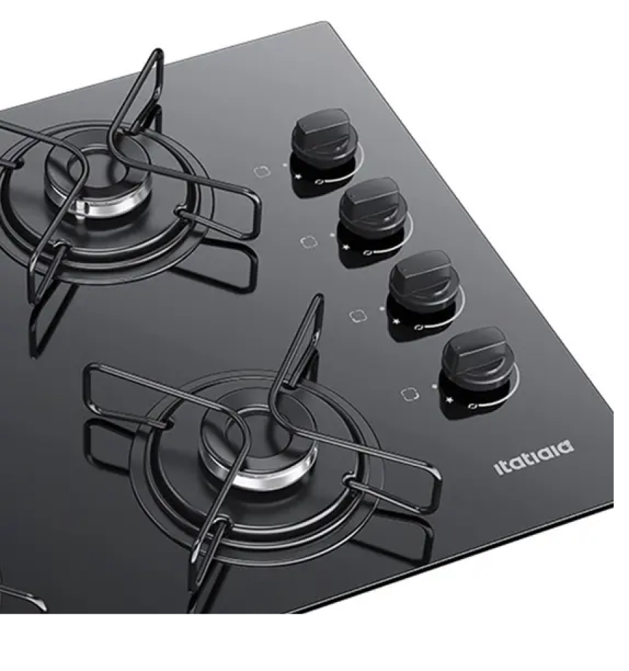 Cooktop 4 Bocas Itatiaia Essencial com Mesa de Vidro Temperado e Acendimento Automático Preto Bivolt - #1