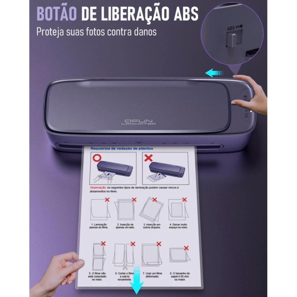 Plastificadora Laminadora A4 E A3 Quente/tria Para Escritório - #1