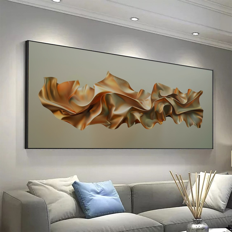 ARTE ABSTRATA ESTILO ESCULTURA DOURADO - #2