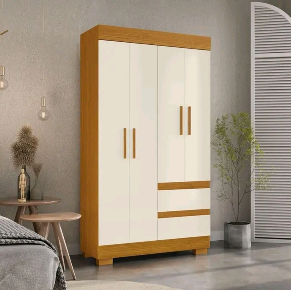 GUARDA ROUPA SOLTEIRO ACP MAYA 4 PORTAS NATURE/OFF 998cm LARGURA 1,80m ALTURA 100%MDP - #1