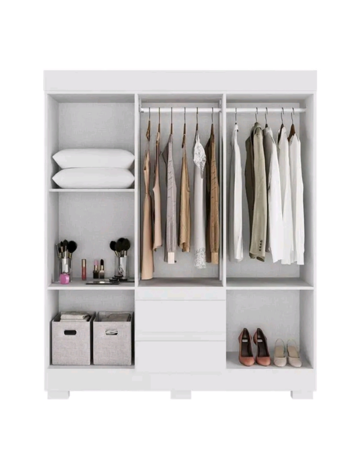 Guarda Roupa Acp Maya 6 Portas Com Pés - BRANCO 1491mm LARGURA 1,80M ALTURA - #1