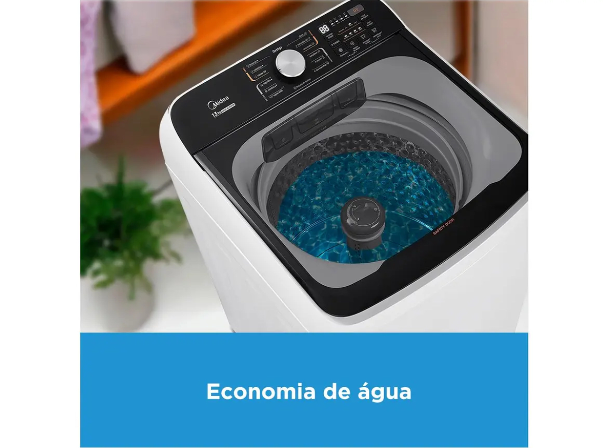 Lavadora de Roupas Midea 13kg Cesto Inox 13 Programas de Lavagem Branca Wave Agitator - #11