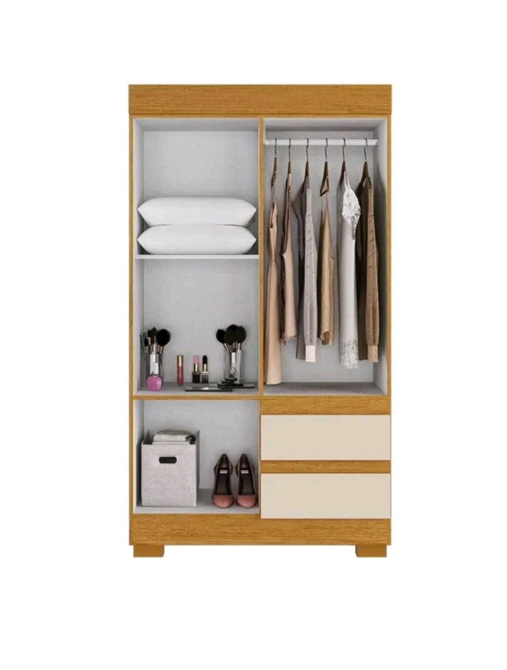 GUARDA ROUPA SOLTEIRO ACP MAYA 4 PORTAS NATURE/OFF 998cm LARGURA 1,80m ALTURA 100%MDP - #1
