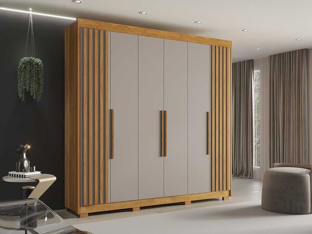 GUARDA ROUPA SALLETO GRANADA CINAMOMO/OFF 2,40m LARGURA 2,35m ALTURA  100%MDF - #2