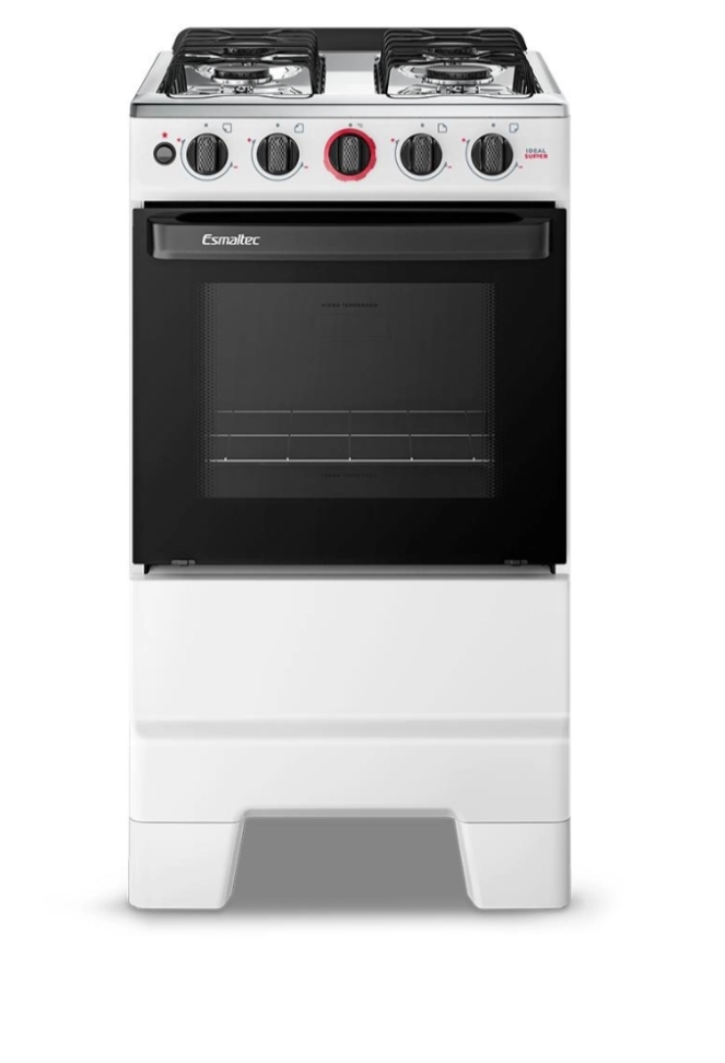 Fogão 4 bocas Esmaltec Mesa de Inox Acendimento Automático Branco Ideal Super F4IAB 4121 - #1