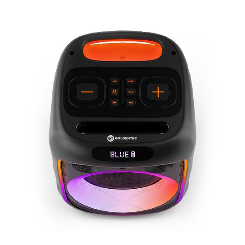 Caixa de Som Média Bluetooth Rádio FM TWS Goldentec GT Cube Leve Portátil LED sincronizado com a música Preto - #2