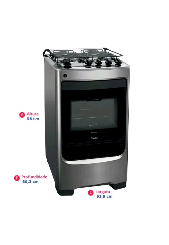 Fogão de Piso 4 Bocas Consul CFO4NAR com Acendimento Automático, - #1