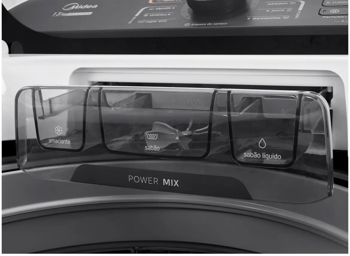 Lavadora de Roupas Midea 13kg Cesto Inox 13 Programas de Lavagem Branca Wave Agitator - #8