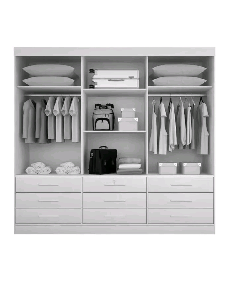 GUARDA ROUPA SALLETO NEW STAR 3 PORTAS MDP com espelho CINAMOMO 1,80m ALTURA 2,23m LARGURA - #2