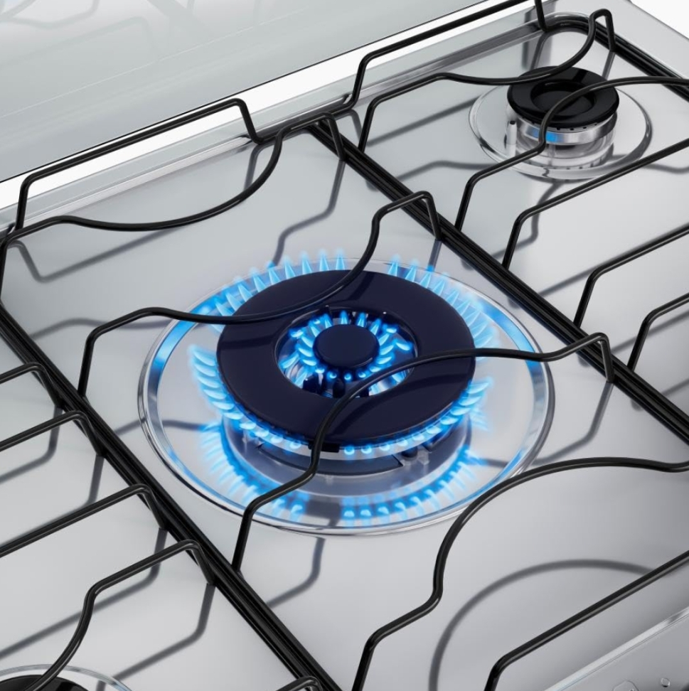 Fogão 5 Bocas Preto Com Mesa Inox Atlas Agile Up - #1