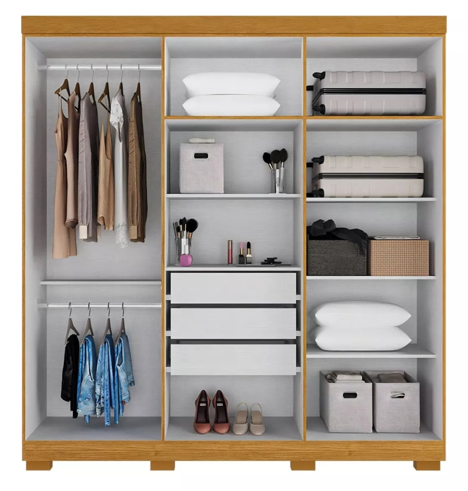 GUARDA ROUPA ACP ÁGATA 6 PORTAS BRANCO 1,99m LARGURA 2,134m ALTURA - #3