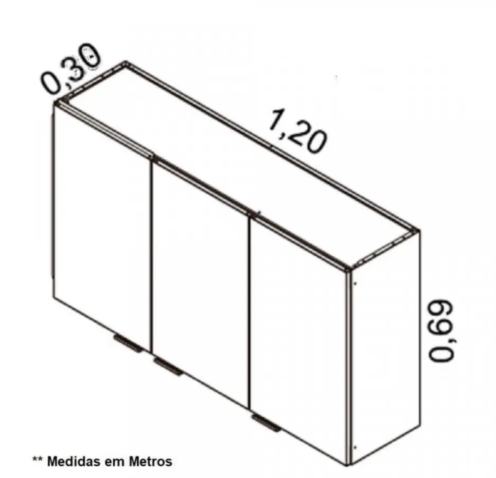 Cozinha completa 5 peças 9 portas 2 gavetas Exclusive ITATIAIA - #3