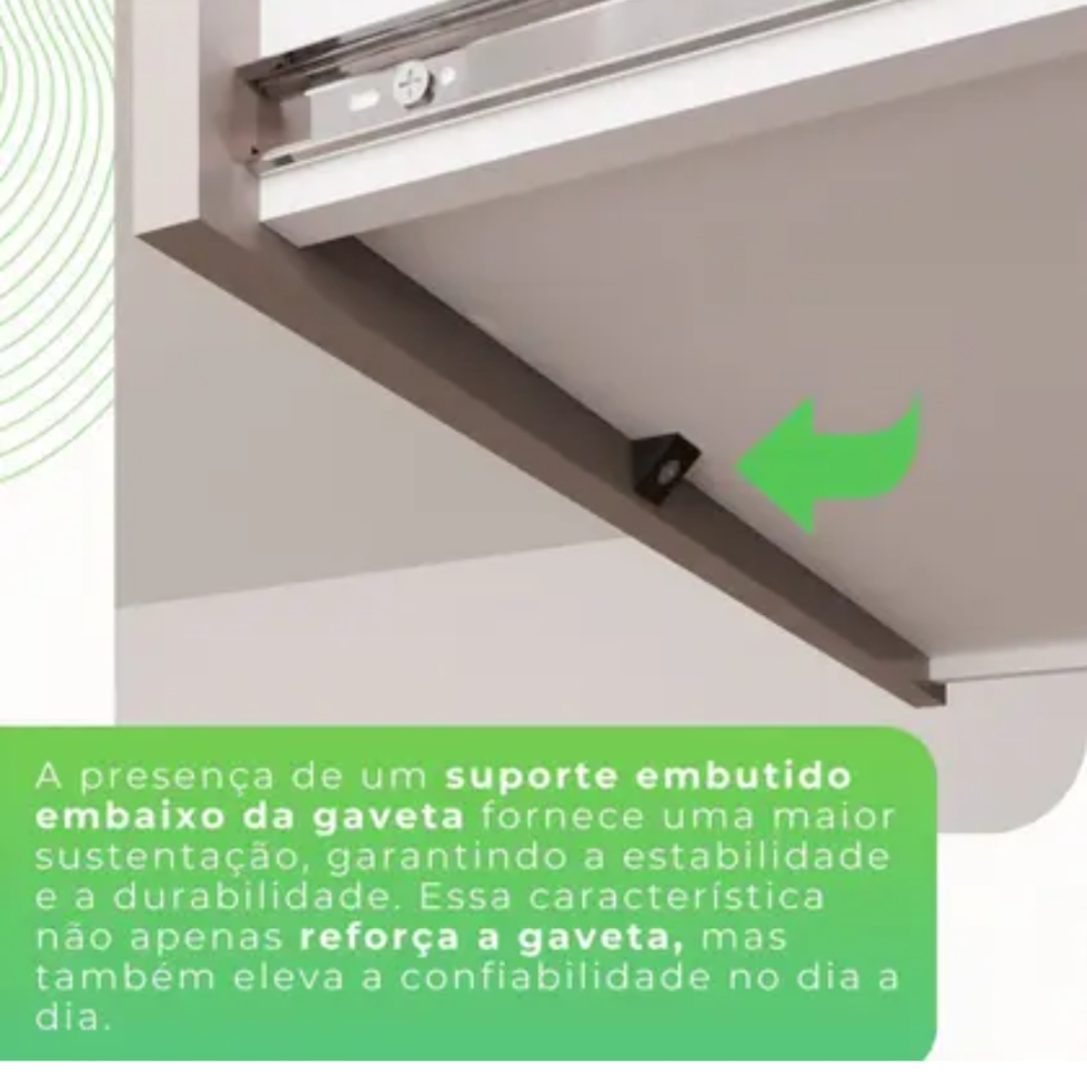 Cozinha Compacta 4 Peças 5 Portas 2 Gavetas Pérola - - #1