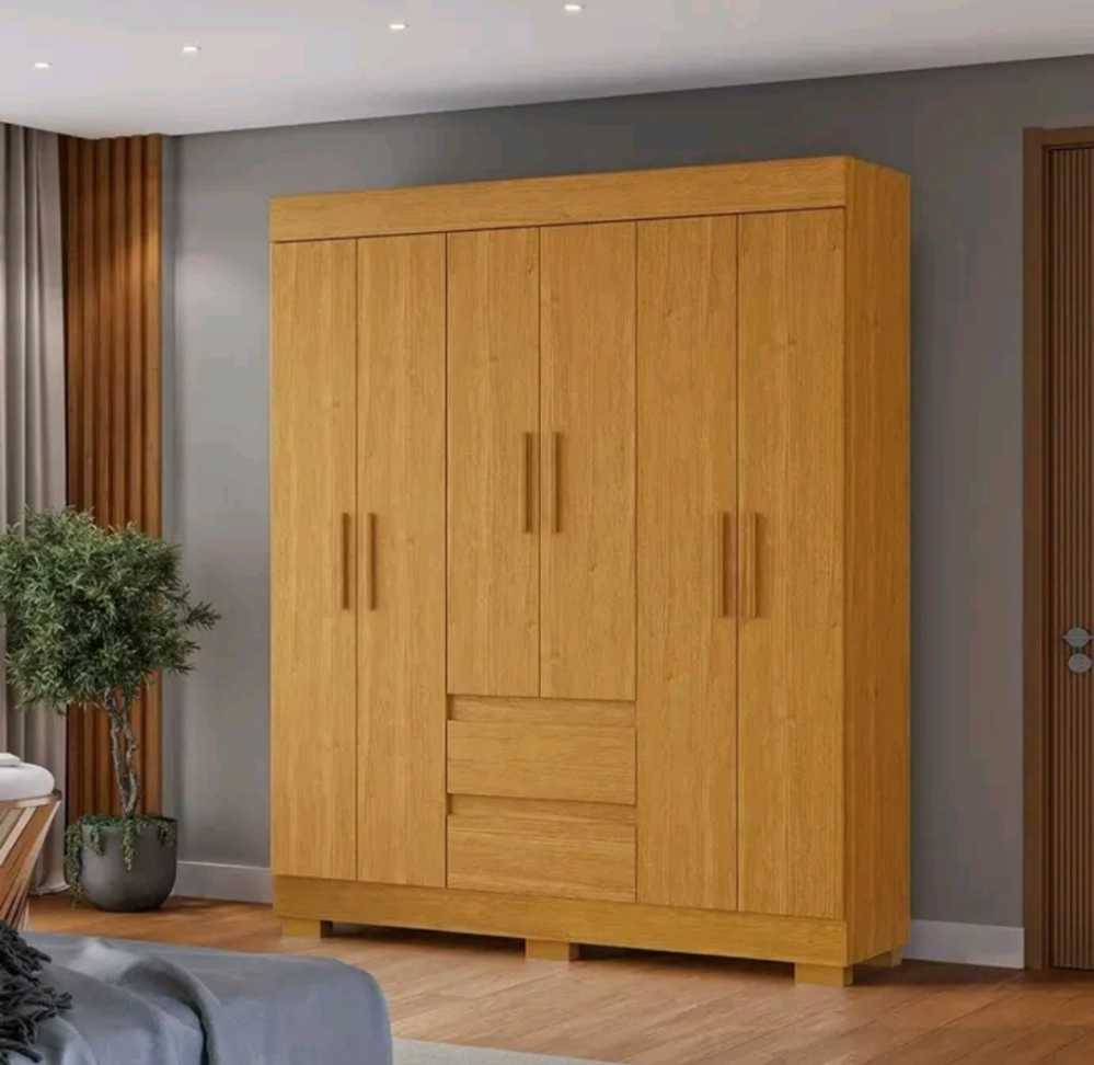 Guarda Roupa Acp Maya 6 Portas Com Pés - NATURE 1491mm LARGURA 1,80M ALTURA - #1