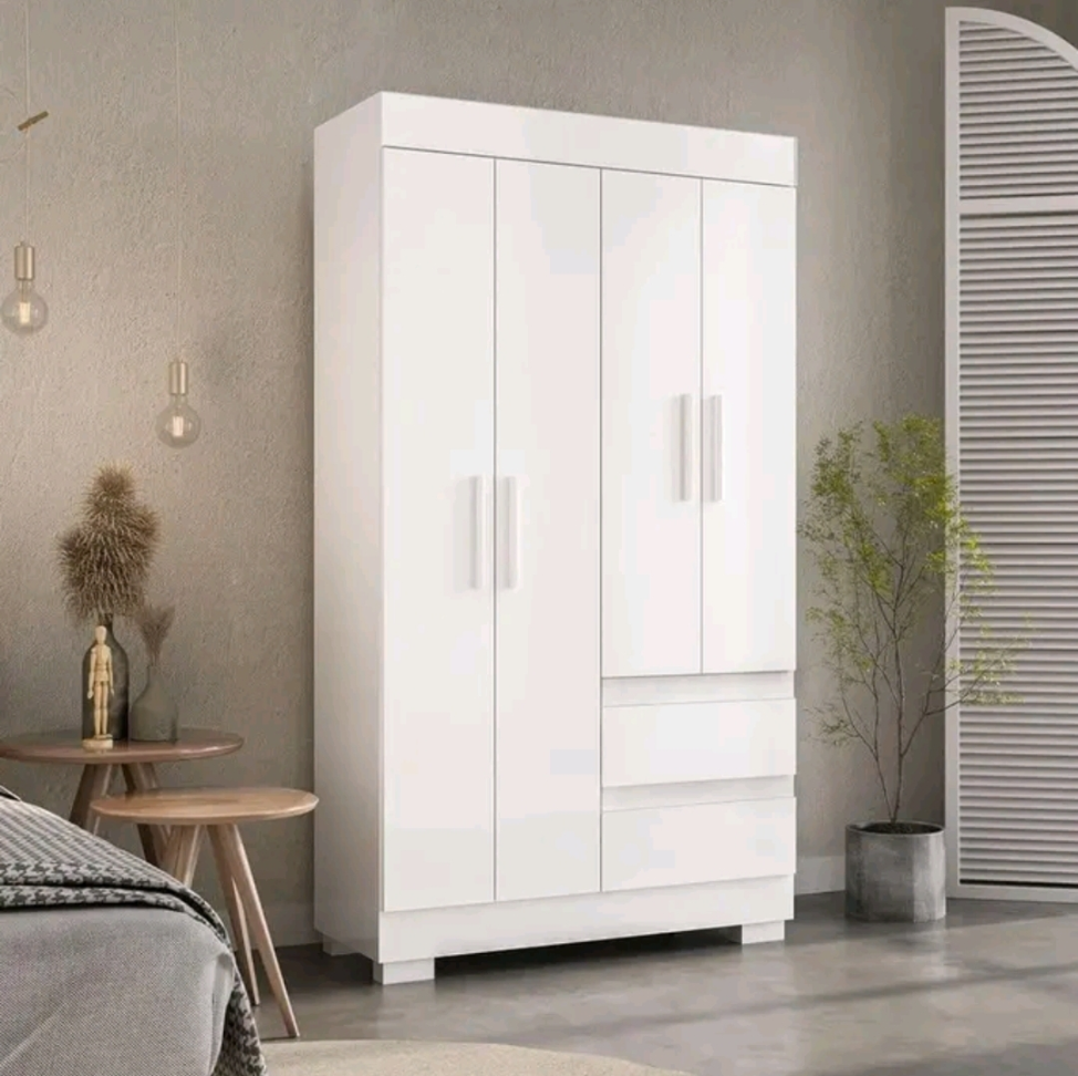 GUARDA ROUPA SOLTEIRO ACP MAYA 4 PORTAS BRANCO 998cm LARGURA 1,80m ALTURA 100%MDP - #1