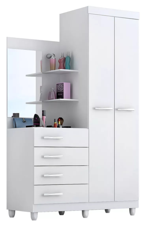 ROPEIRO MELISSA ACP 100%MDF BRANCO E BRANCO COM ROSA - #1