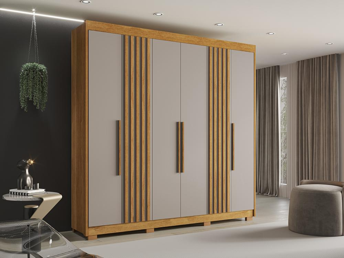 GUARDA ROUPA SALLETO GRANADA CINAMOMO/OFF 2,40m LARGURA 2,35m ALTURA  100%MDF - #3