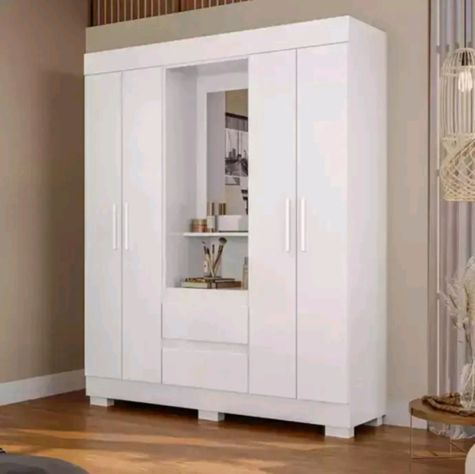 GUARDA ROUPA ISABELY 6 PORTAS COM ESPELHO BRANCO 1,491m LARGURA 1,80m ALTURA 100%MDF - #1