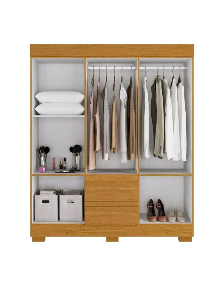 Guarda Roupa Acp Maya 6 Portas Com Pés - NATURE 1491mm LARGURA 1,80M ALTURA - #1