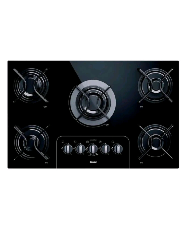 Cooktop 5 Bocas a Gás Consul CD075AE com Botão Controle Fácil e Mesa de vidro - #1