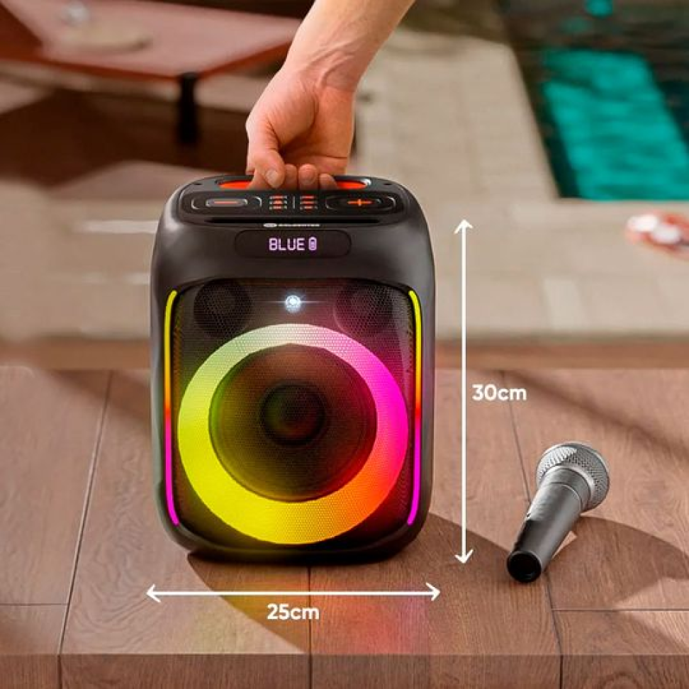 Caixa de Som Média Bluetooth Rádio FM TWS Goldentec GT Cube Leve Portátil LED sincronizado com a música Preto - #6