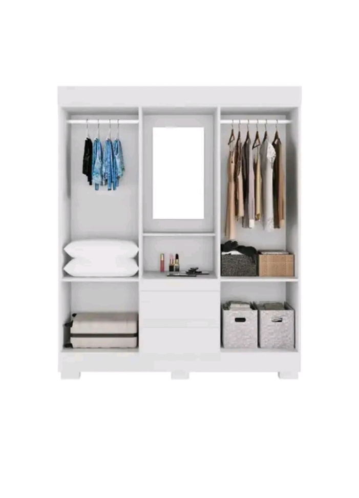 GUARDA ROUPA ISABELY 6 PORTAS COM ESPELHO BRANCO 1,491m LARGURA 1,80m ALTURA 100%MDF - #1