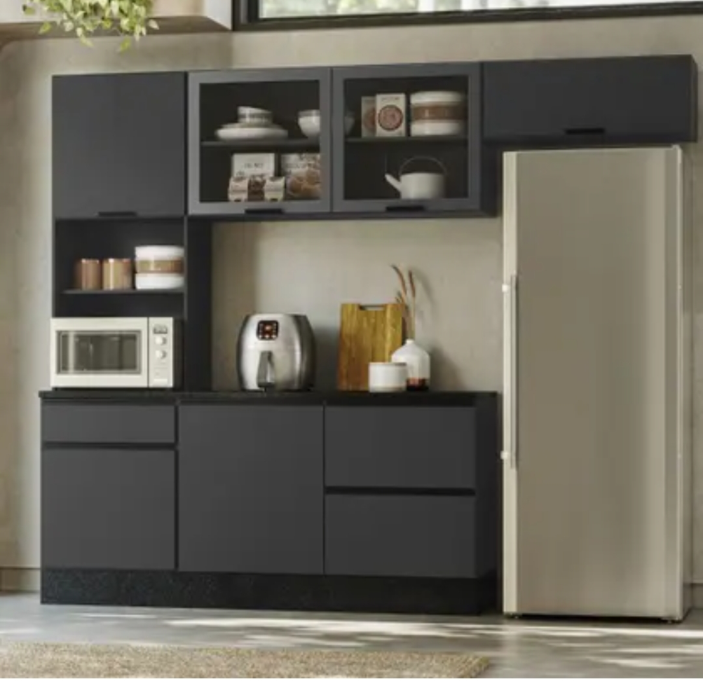 Cozinha Modulada Etna 4 peças Poliman Móveis cor GRAFITE - #1