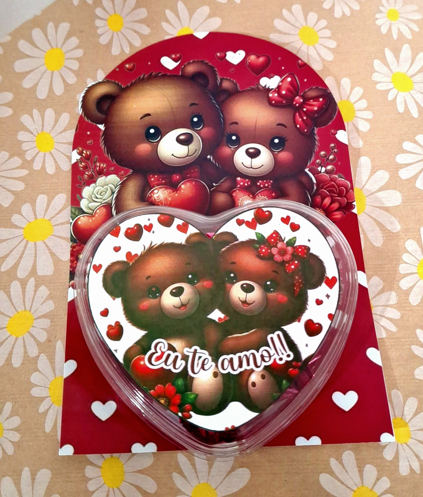 Cartão com Coração de Acetato - #1