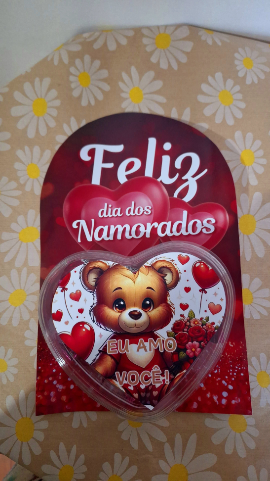 Cartão com Coração de Acetato - #1