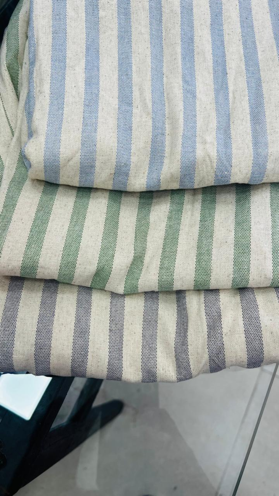 Calça pantalona de linho listrado plus com forro - #3