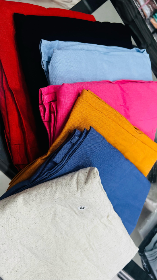 Calça de linho botão encapado - #2