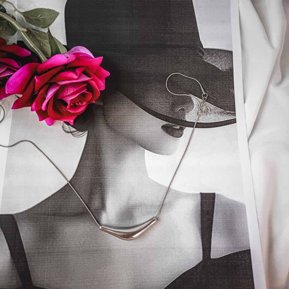 Colar Design Curva em Aço Inox 45 cm - #1