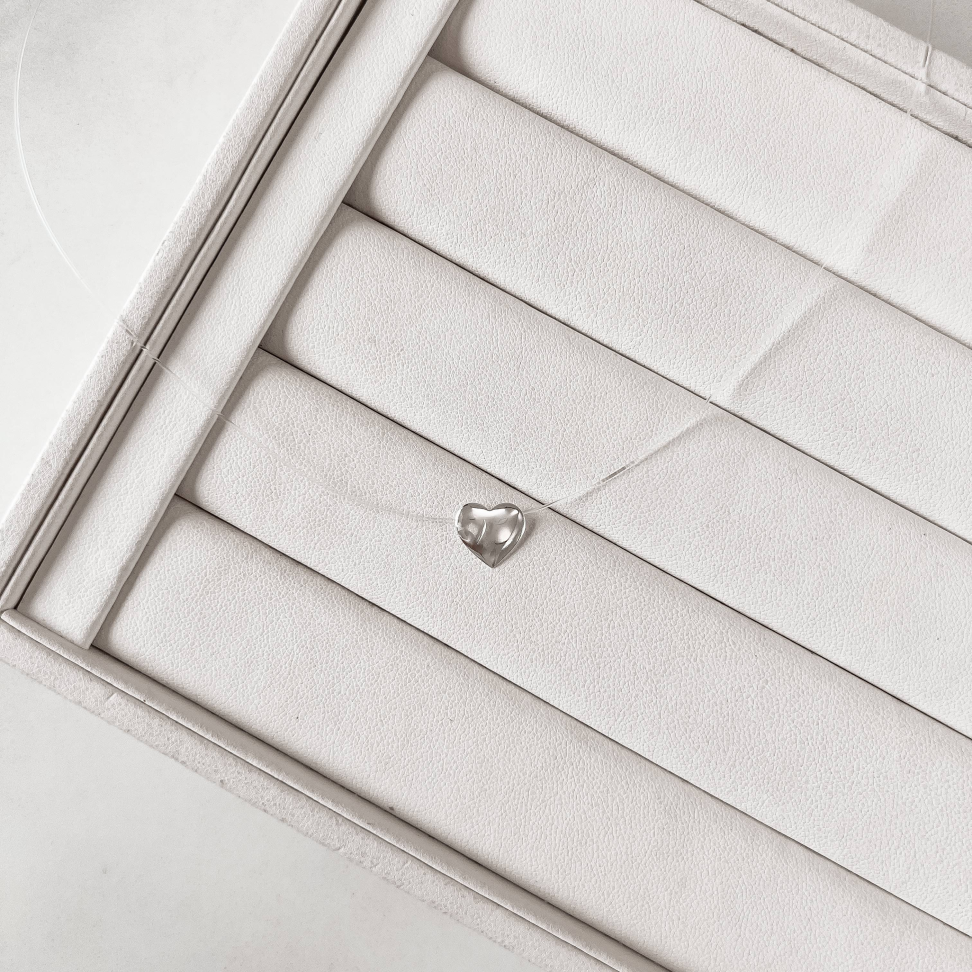 Colar Nylon com Pingente Coração em Prata 925 40cm - #3