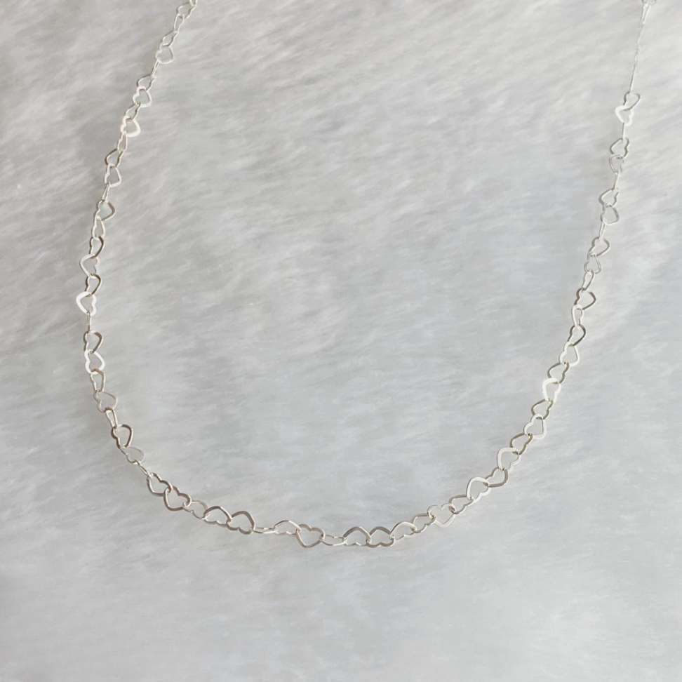 Corrente Elos de Coração Prata 925 – 45 cm - #4