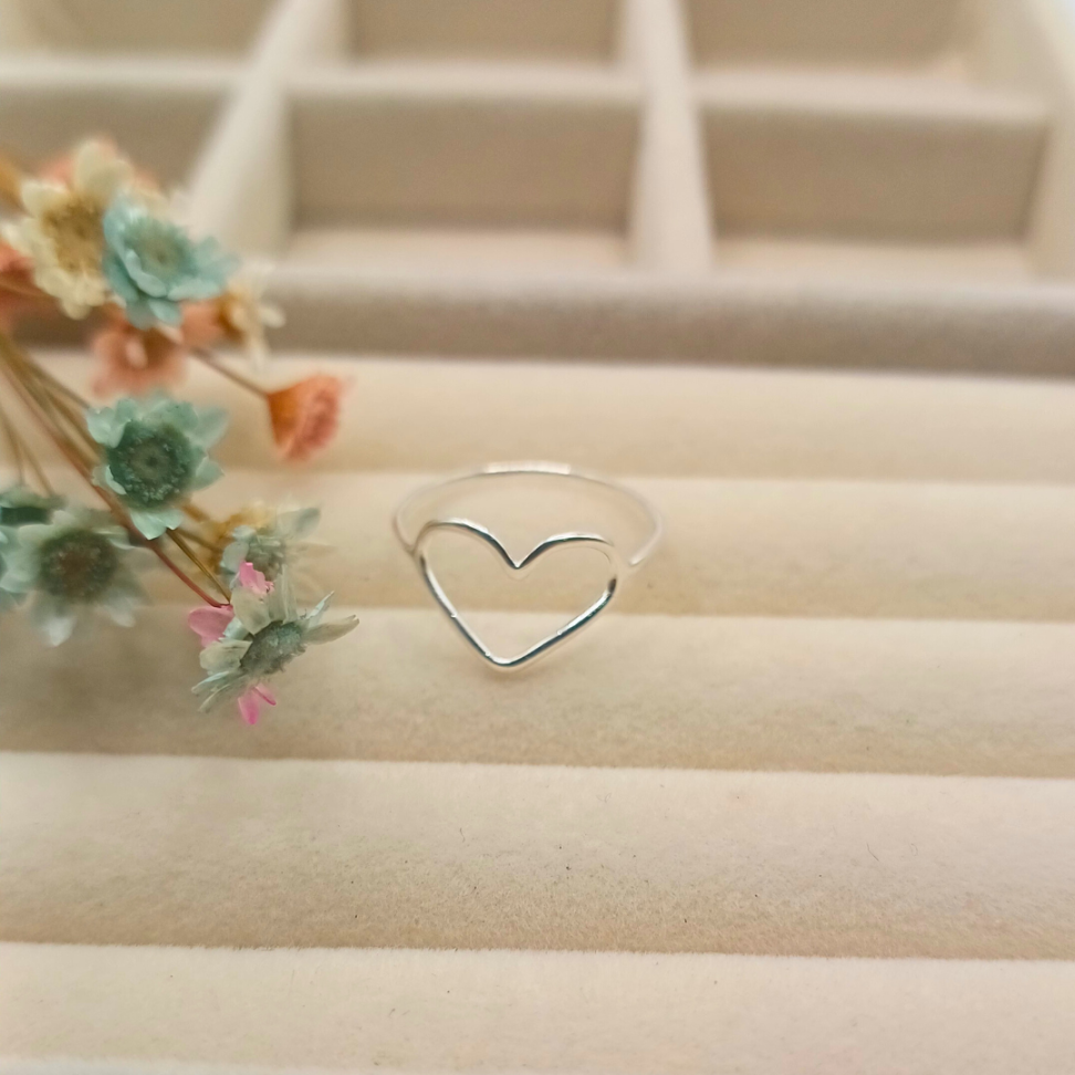 Anel Coração Liso Prata 925 - #2