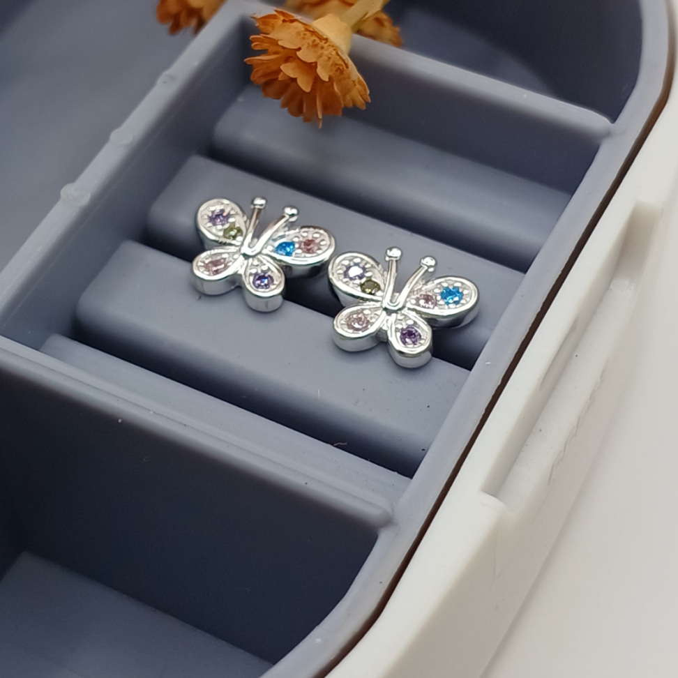 Brinco Borboleta Colorida em Prata 925 - #3