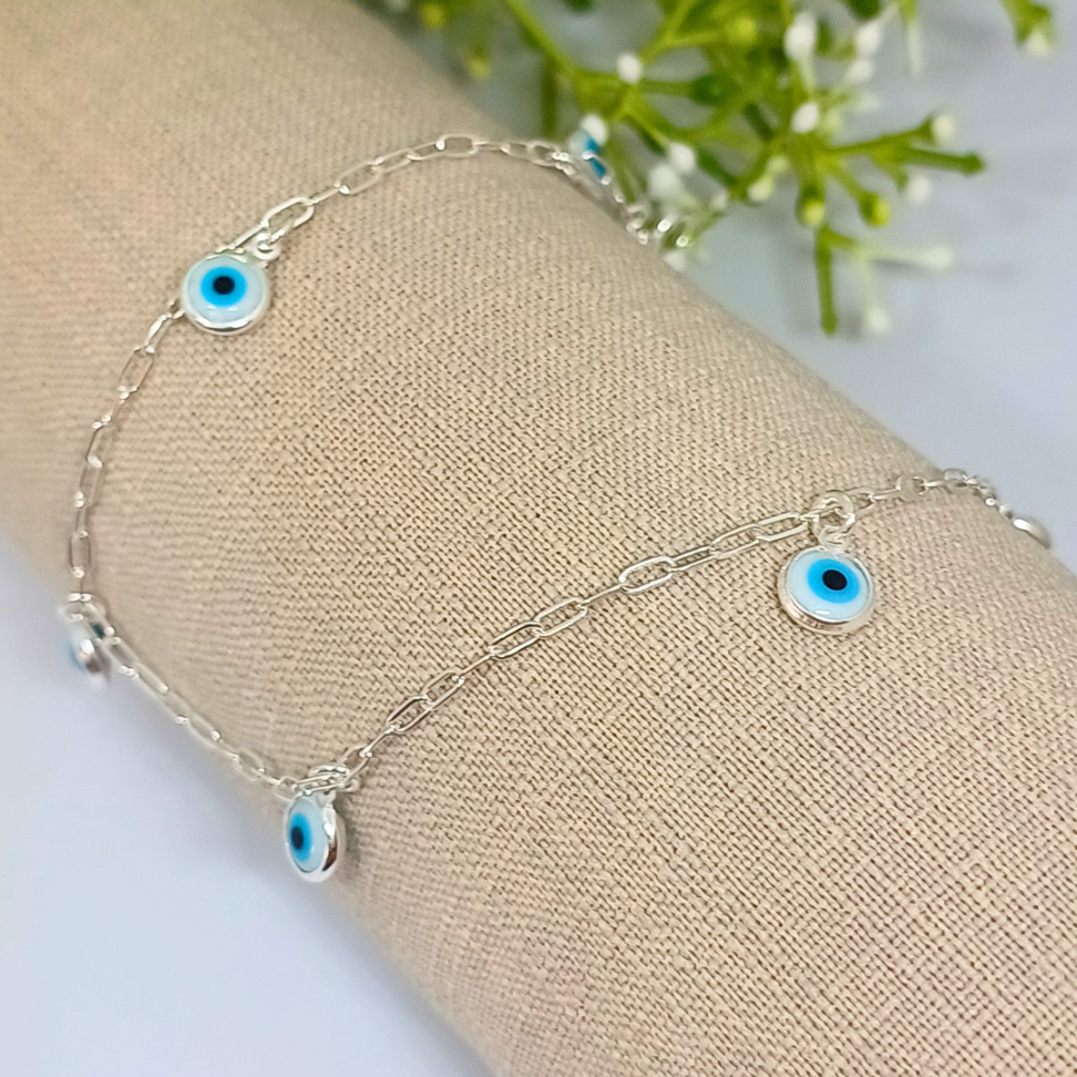 Tornozeleira Olho Grego Prata 925 – 24 cm - #3