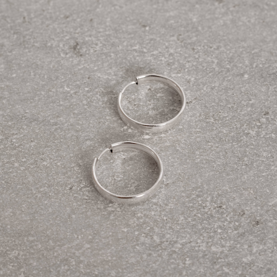 Argola Redonda 22mm Fio Navete em Prata 925 - #3