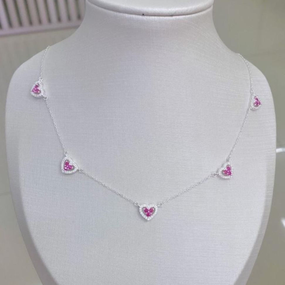 Choker Luxo Corações Shine em Prata 925 - #4