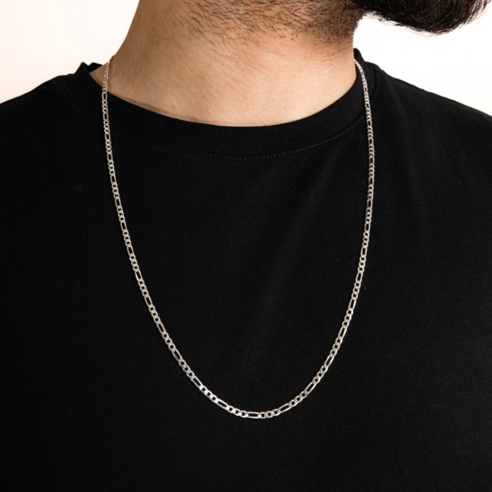 Corrente Masculina 3x1 Fígaro 3mm Prata 925 70cm - #1